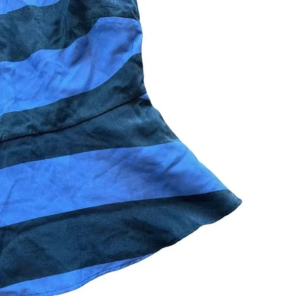 Banana Republic Blue Striped Shimmer Peplum Blouse 12 - Picture 2 of 3